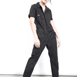 wildfang coverall, full-length front zipper, short sleeves, 8 pockets